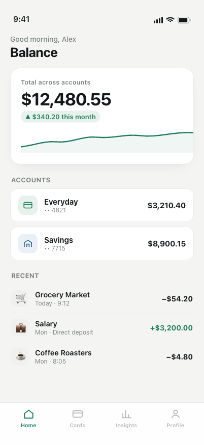 A raw, unstyled app screenshot straight from the simulator